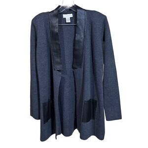 Doncaster Women’s Wool Open Front Cardigan Gray Size Medium Capsule Chic